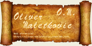 Oliver Maletković vizit kartica